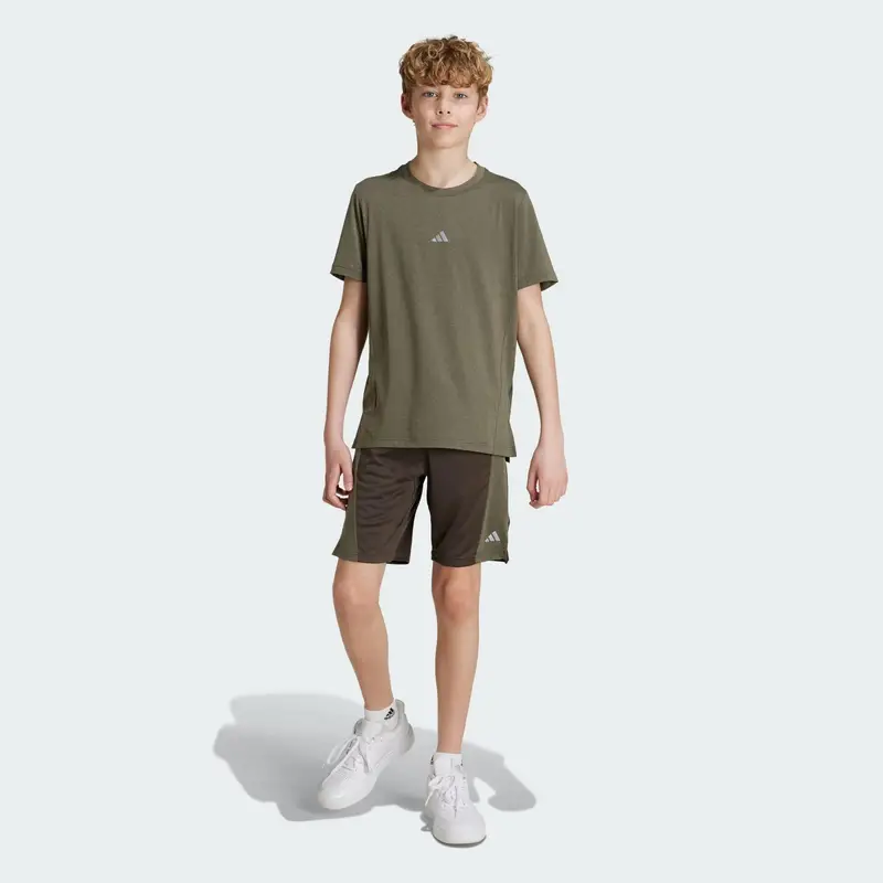 Short da allenamento AEROREADY Heather Junior | Adidas Verde oliva