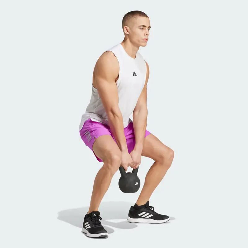 Short da allenamento Gym+ 3-Stripes Woven Purple Burst miniatura 3