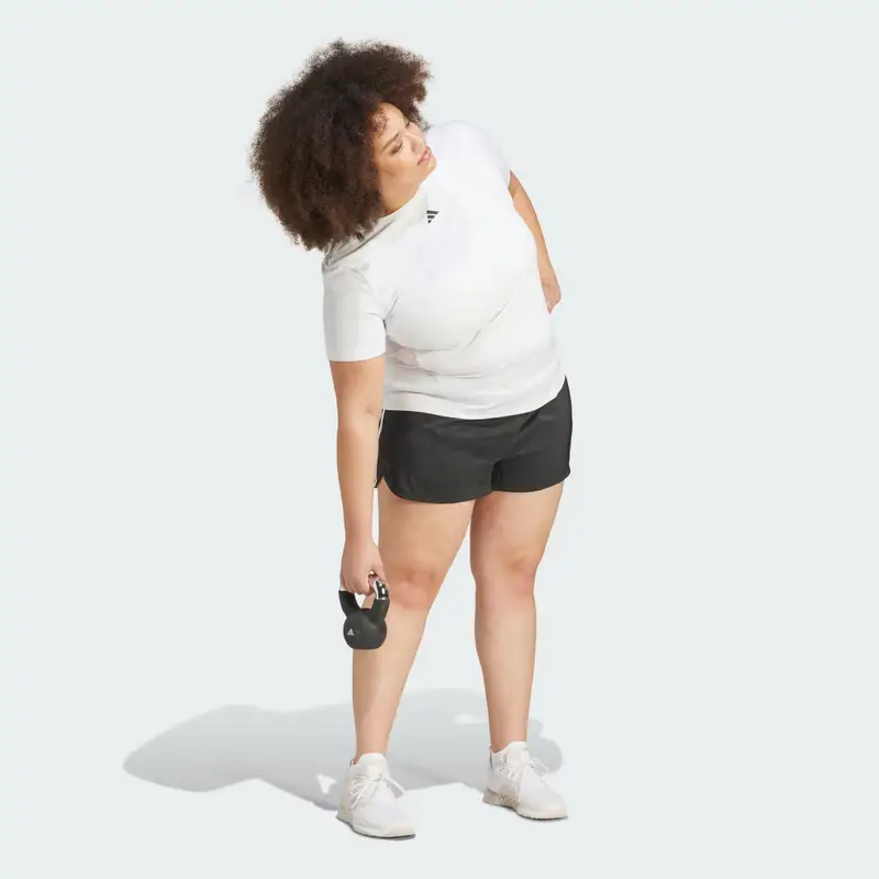 Short da allenamento Pacer 3-Stripes Woven High-Rise (Curvy) Black miniatura 3