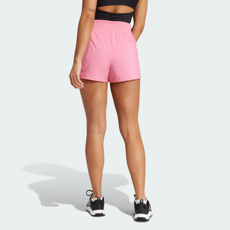 Short da allenamento Pacer 3-Stripes Woven High-Rise Pink Fusion miniatura 2