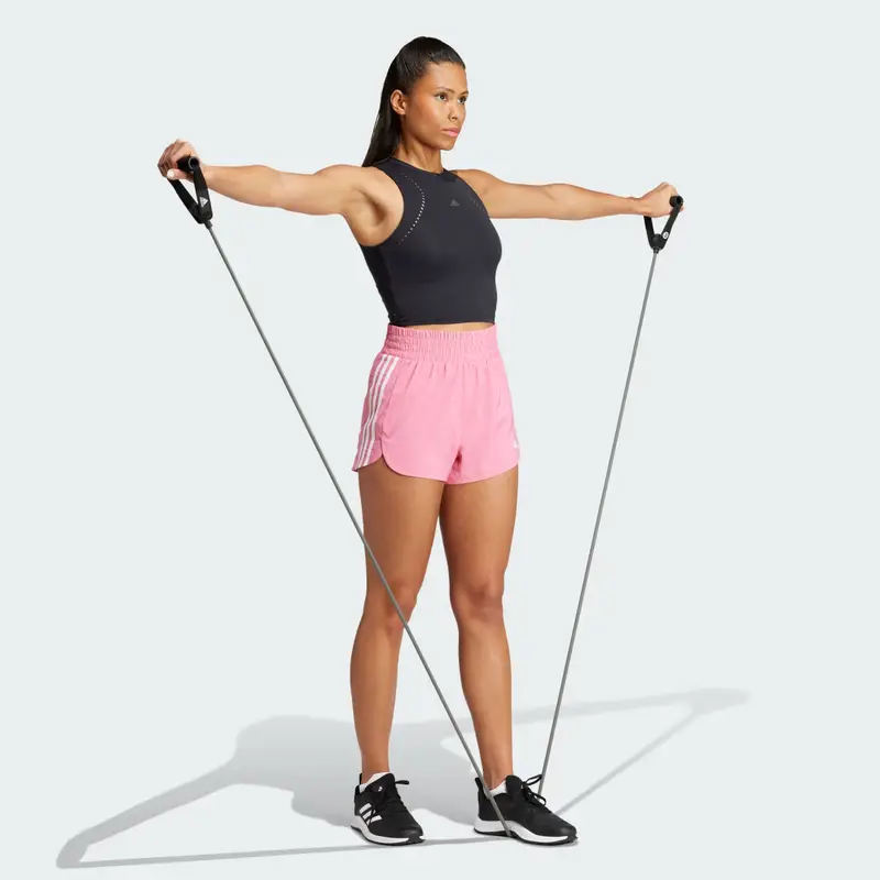 Short da allenamento Pacer 3-Stripes Woven High-Rise Pink Fusion miniatura 3