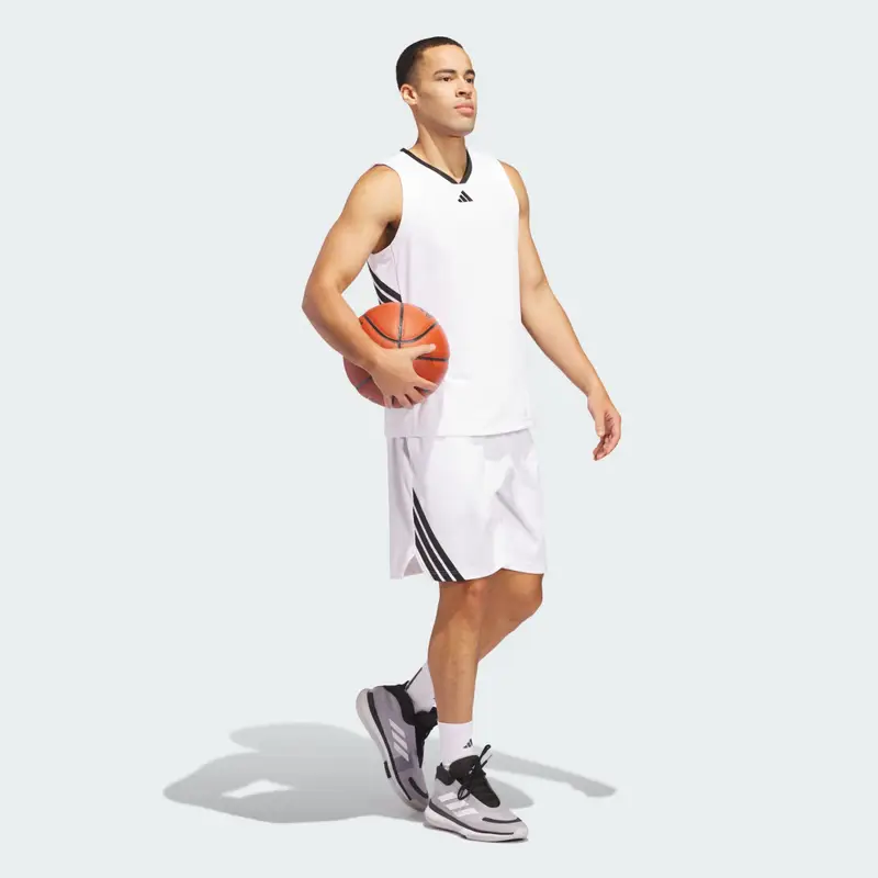 Short da basket Legends 3-Stripes White miniatura 3