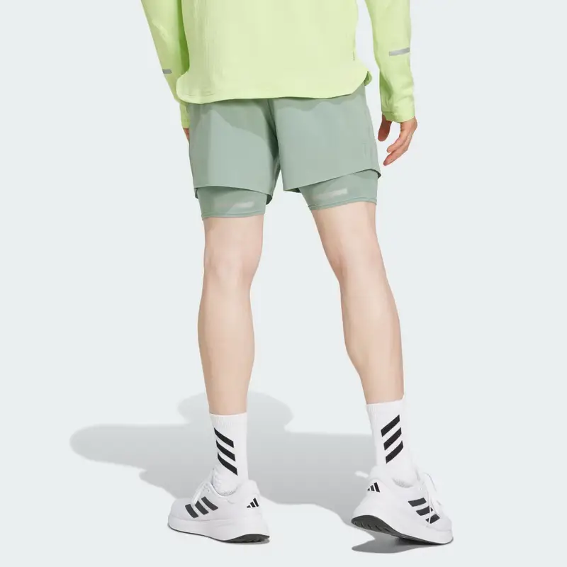 Short da running Ultimate Reflective 2-in-1 Silver Green miniatura 2