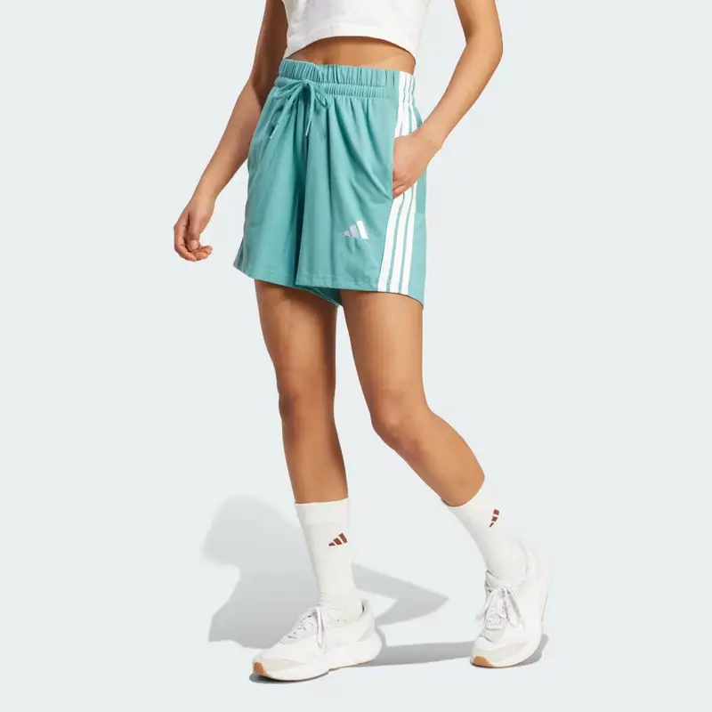 Short Essentials 3-Stripes Cotton Powder Teal