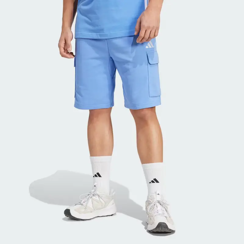 Short Essentials Feel Cozy French Terry Cargo Blue Fusion