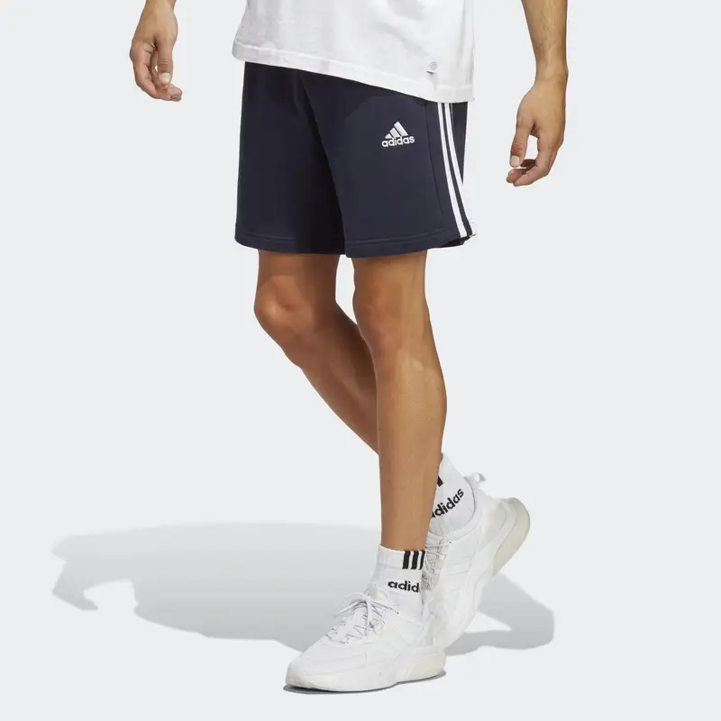 Short Essentials French Terry 3-Stripes | Adidas Blu petrolio