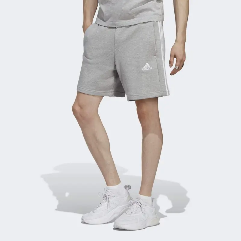 Short Essentials French Terry 3-Stripes | Adidas Grigio