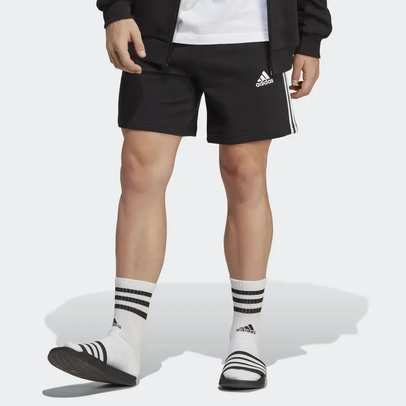 Short Essentials French Terry 3-Stripes | Adidas Nero