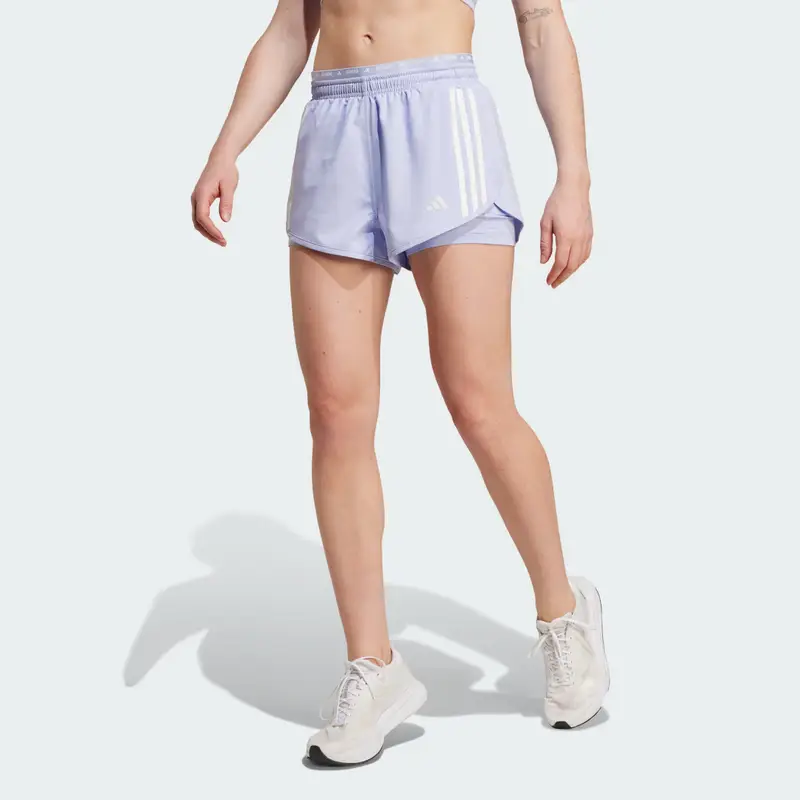 Short Own the Run 3-Stripes 2-in-1 Violet Tone