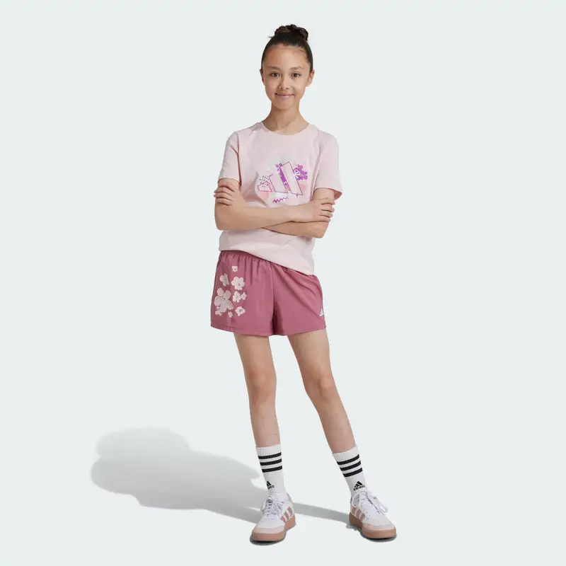 Short Train Essentials Seasonal Print Junior | Adidas Rosa lampone
