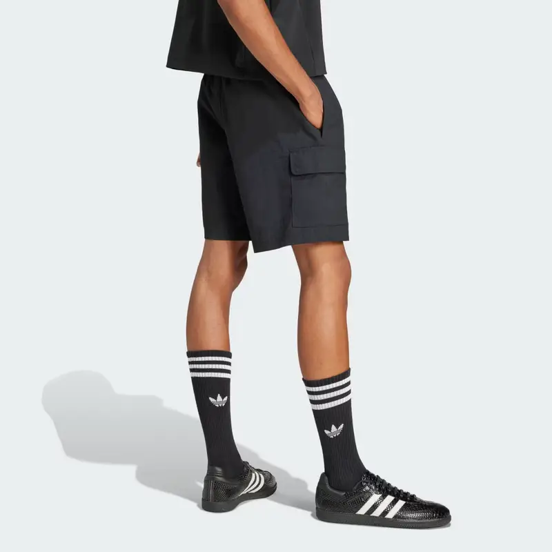 Short Trefoil Essentials Woven Cargo Black miniatura 2