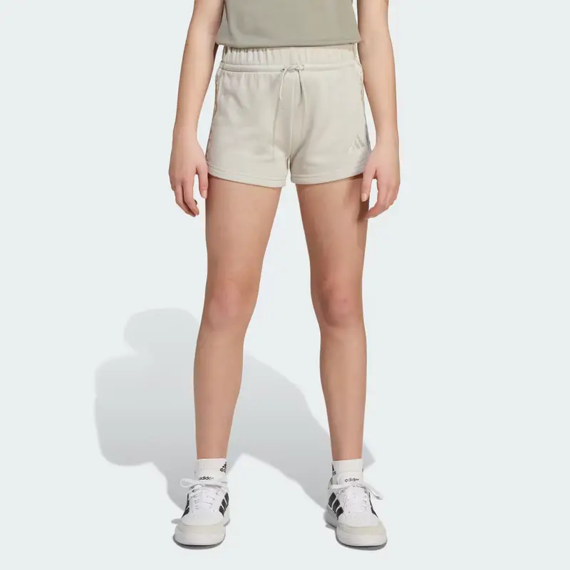 Shorts da bambina adidas 3-Stripes Animal in french terry Beige