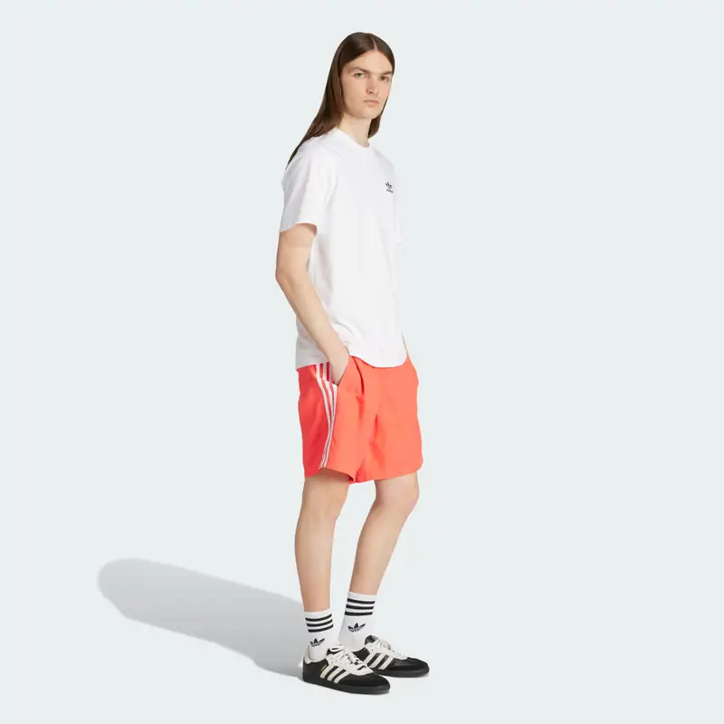 Shorts da nuoto Adicolor 3-Stripes da 8 pollici Lucid Red miniatura 3