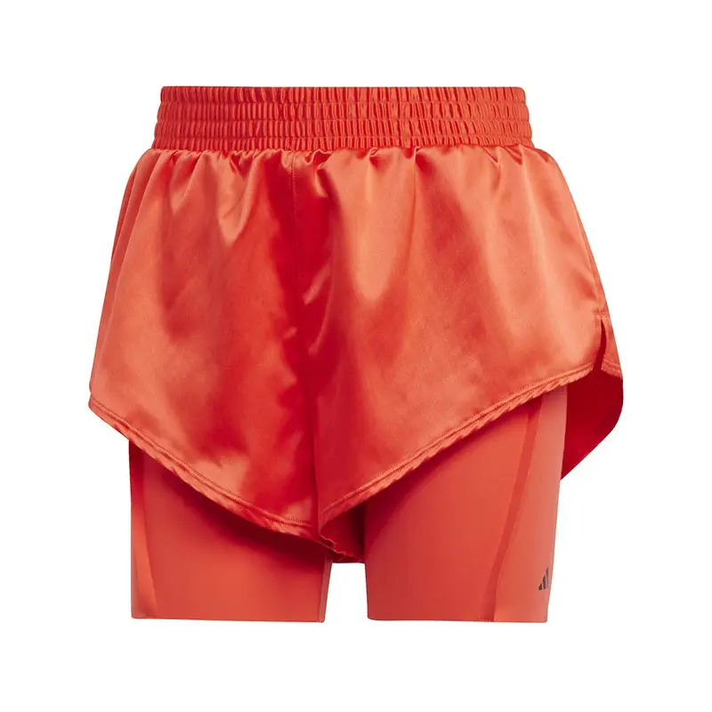 Shorts Sportivi 2 In 1 Train Rosso Nero Donna L