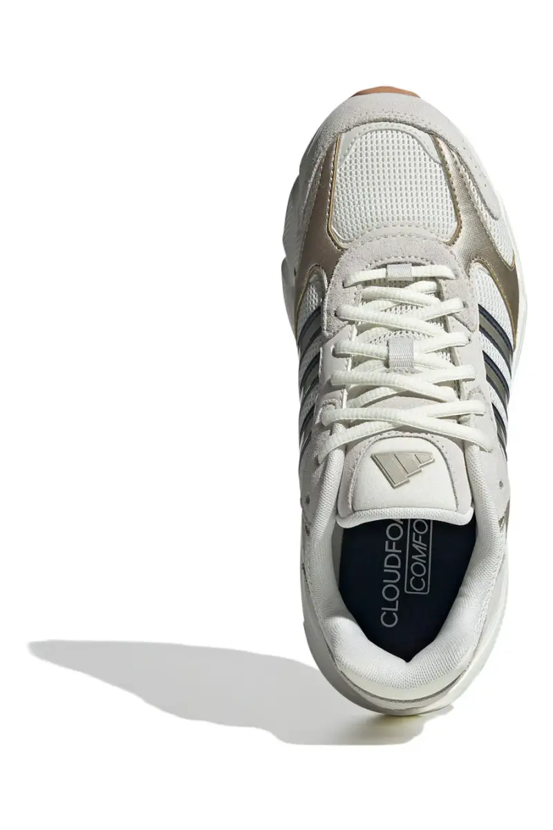 Sneakers beige in mesh con dettagli argento e suola Cloudfoam Adidas Crazychaos 2000 [BIANCO] miniatura 5