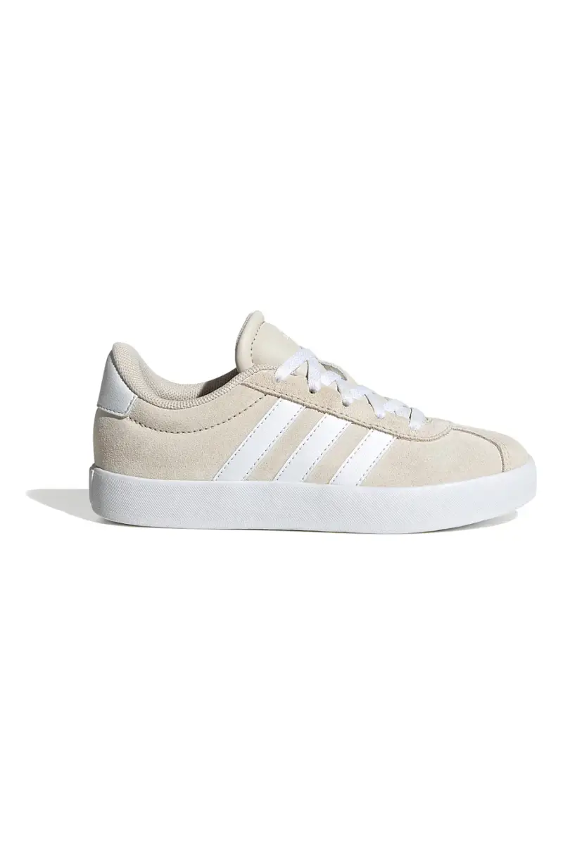 Sneakers beige in pelle con strisce bianche Adidas VL Court 3 K [BEIGE]
