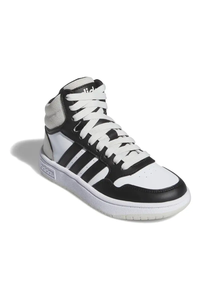 Sneakers bianche alte con lacci Adidas HOOPS 3.0 MID K [NERO miniatura 2