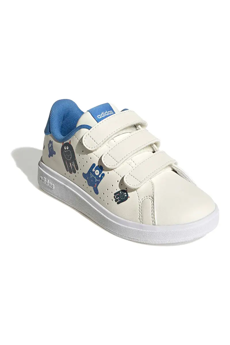 Sneakers bianche con dettagli blu e chiusura a strappo Adidas Advantage Base 2 0 Cf C [BIANCO] miniatura 2