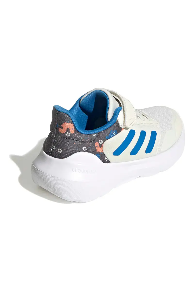 Sneakers bianche con dettagli blu e chiusura a strappo Adidas Tensaur Run 3 0 El C [BIANCO] miniatura 3