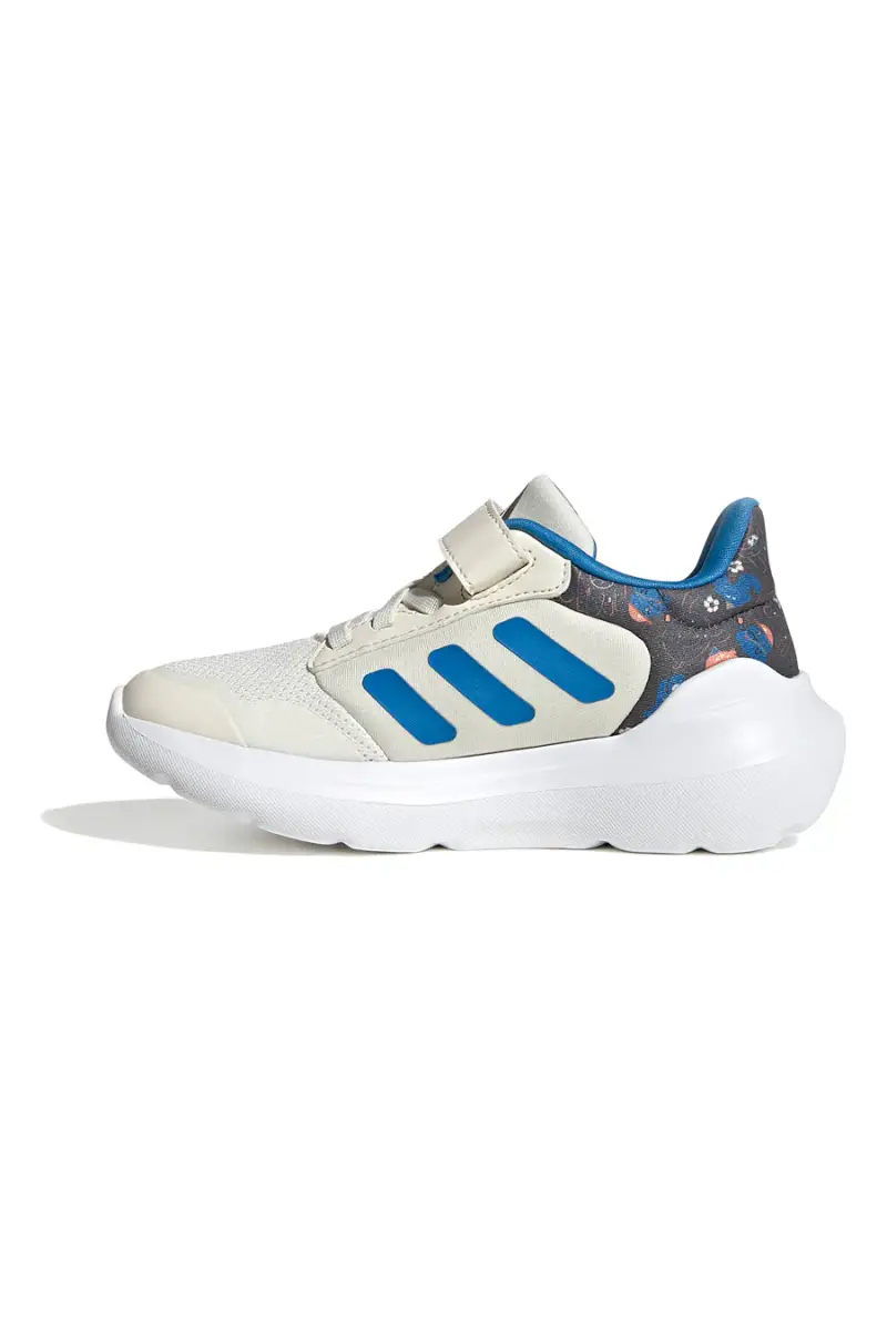Sneakers bianche con dettagli blu e chiusura a strappo Adidas Tensaur Run 3 0 El C [BIANCO] miniatura 4