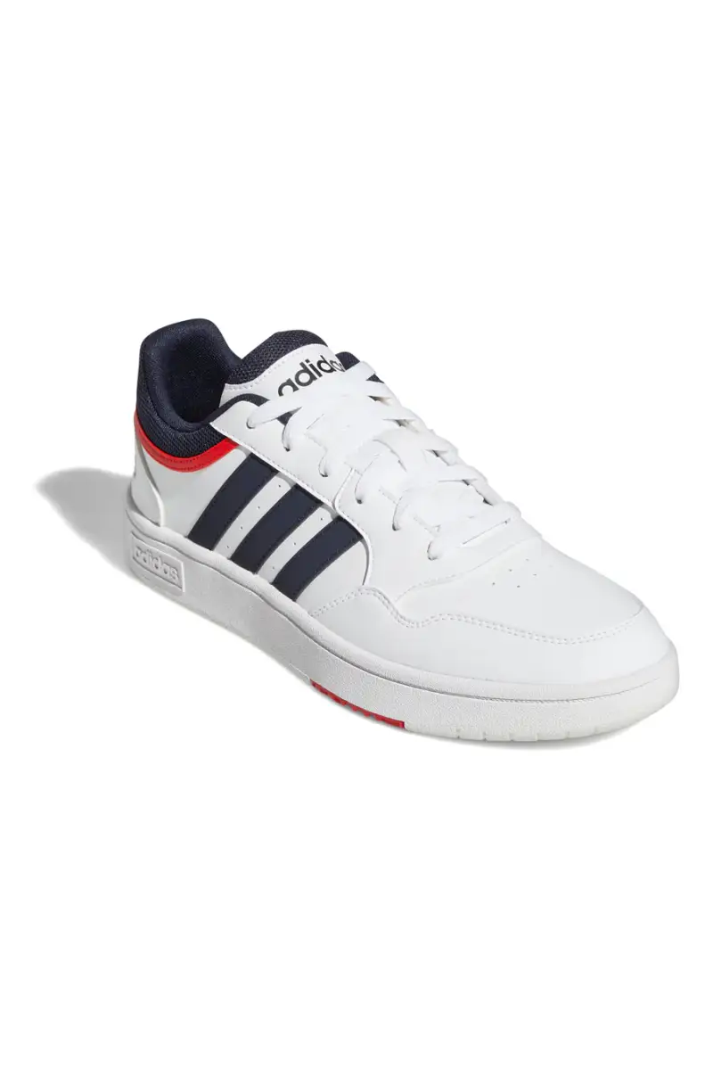 Sneakers bianche con dettagli blu e rossi Adidas Hoops 3 0 [BIANCO] miniatura 2