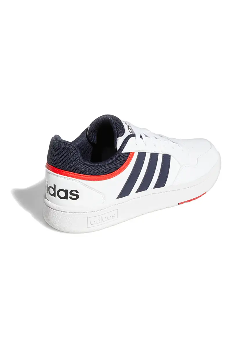 Sneakers bianche con dettagli blu e rossi Adidas Hoops 3 0 [BIANCO] miniatura 3