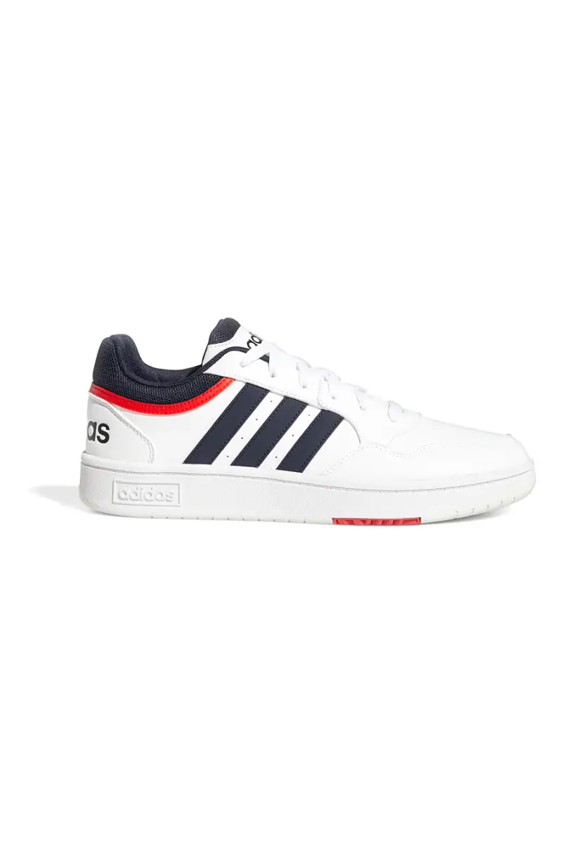 Sneakers bianche con dettagli blu e rossi Adidas Hoops 3 0 [BIANCO]