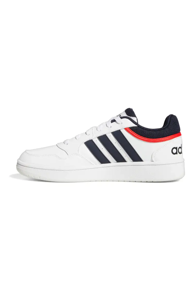Sneakers bianche con dettagli blu e rossi Adidas Hoops 3 0 [BIANCO] miniatura 4