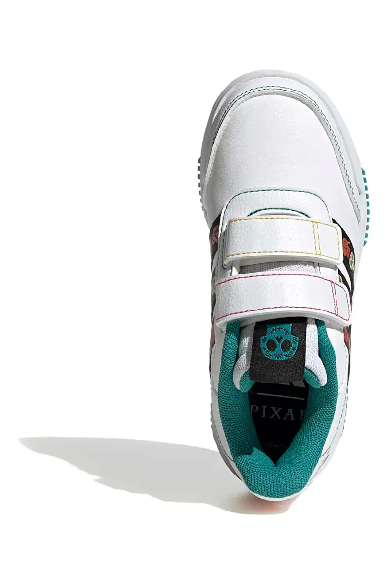 Sneakers bianche con dettagli colorati chiusura a strappo Adidas Tensaur Coco CF K [BIANCO] miniatura 3