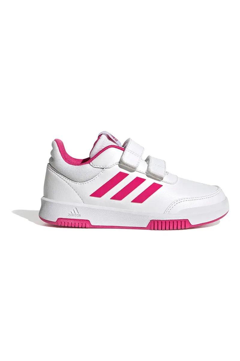 Sneakers bianche con dettagli fucsia e doppio strappo Adidas Tensaur Sport 2 CF K [BIANCO