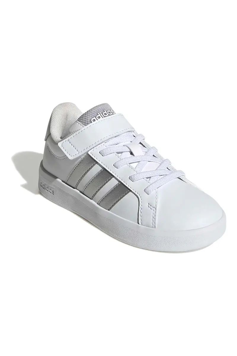 Sneakers bianche con dettagli metallizzati e chiusura a strappo Adidas GRAND COURT 3 0 EL C [WHITE miniatura 2