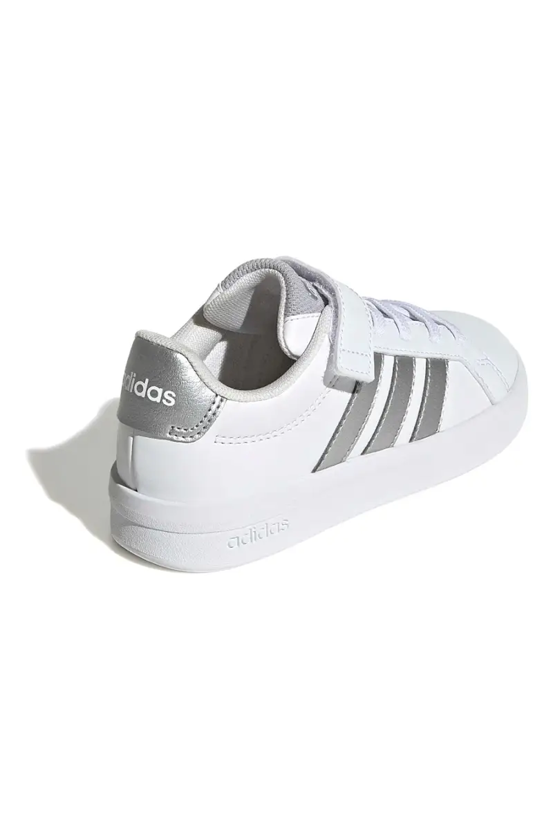 Sneakers bianche con dettagli metallizzati e chiusura a strappo Adidas GRAND COURT 3 0 EL C [WHITE miniatura 3