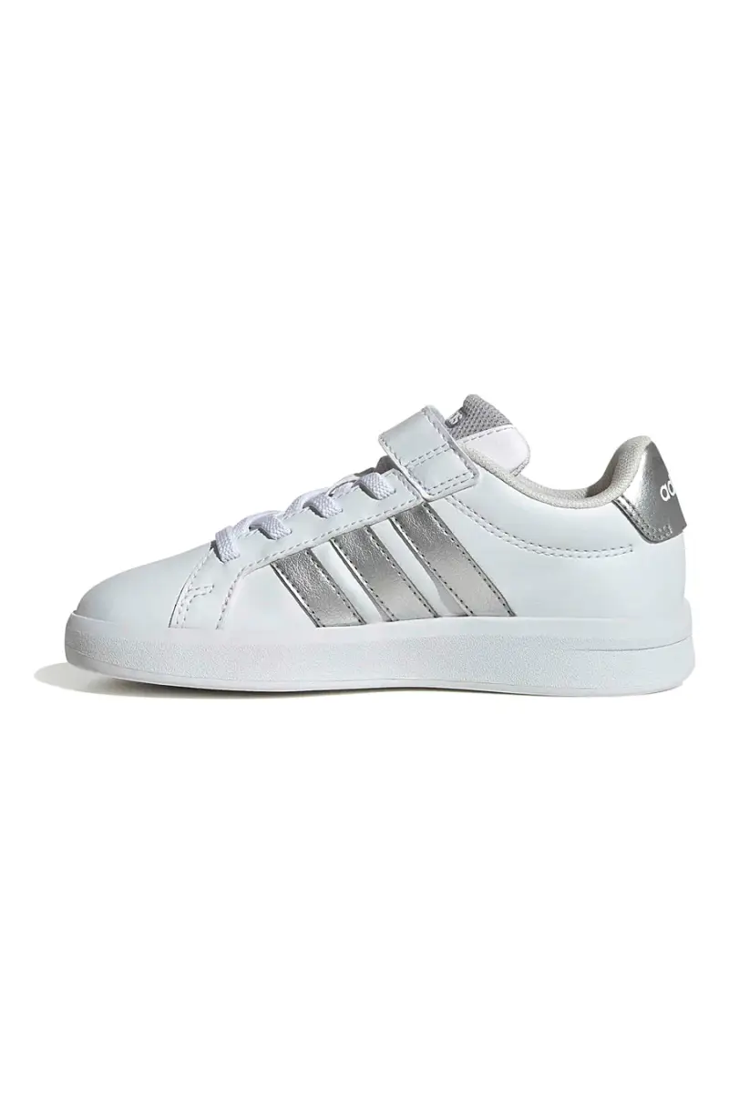 Sneakers bianche con dettagli metallizzati e chiusura a strappo Adidas GRAND COURT 3 0 EL C [WHITE miniatura 4