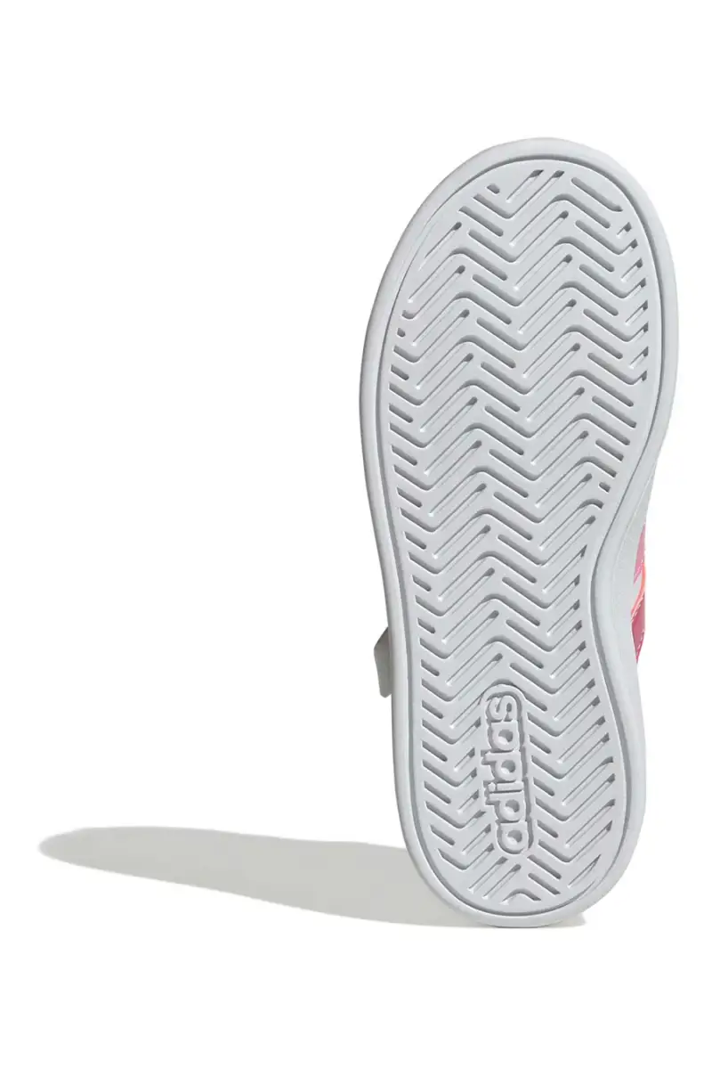 Sneakers bianche con dettagli rosa e chiusura a strappo Adidas Grand Court 3 0 El C [BIANCO] miniatura 4