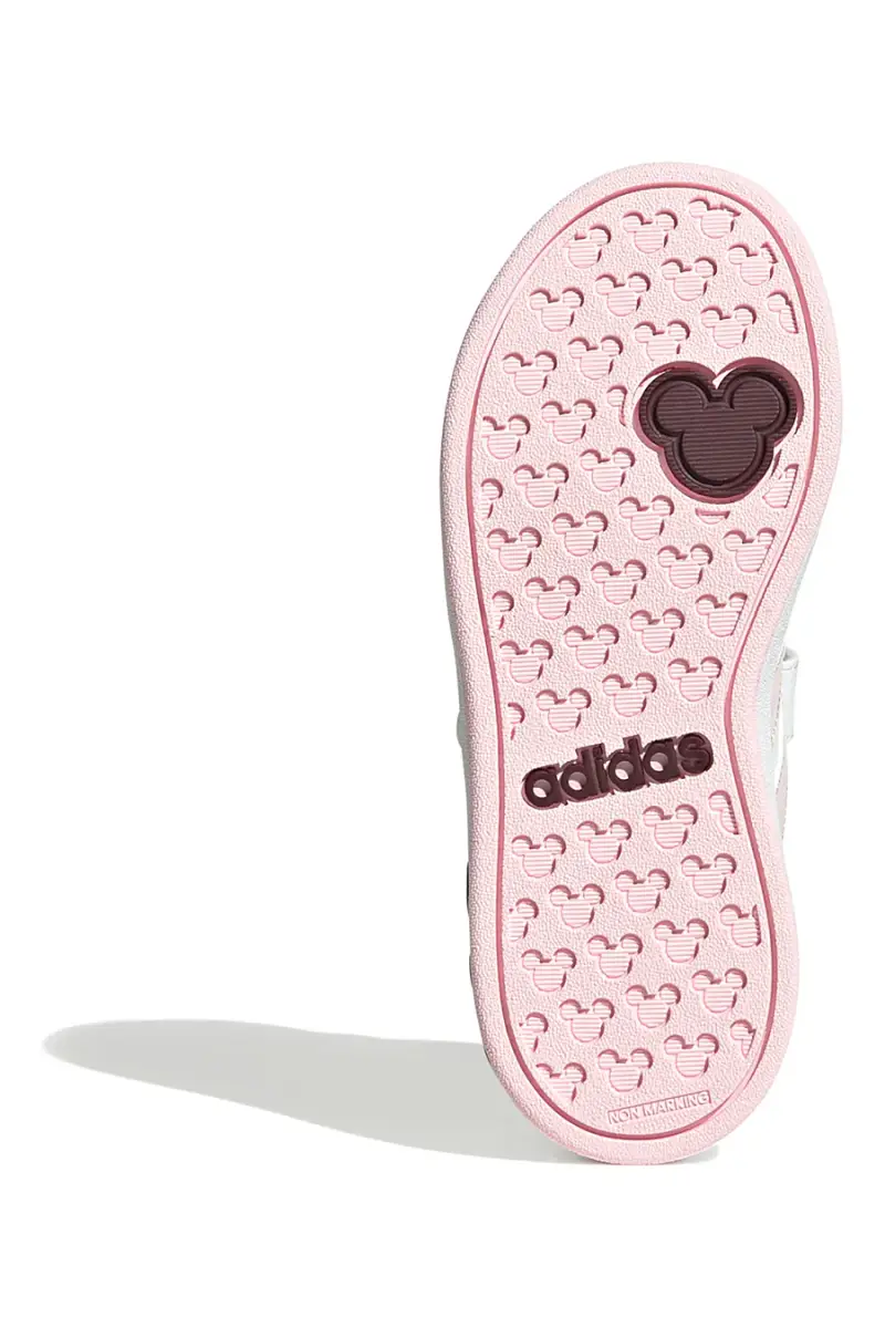 Sneakers bianche con dettagli rosa e chiusura a strappo Adidas Grand Court Minnie El K [WHITE miniatura 5