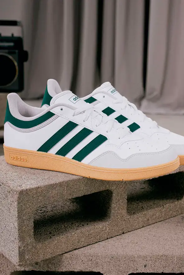 Sneakers bianche con dettagli verdi e suola gum Adidas Hoops 4 0 [BIANCO miniatura 3