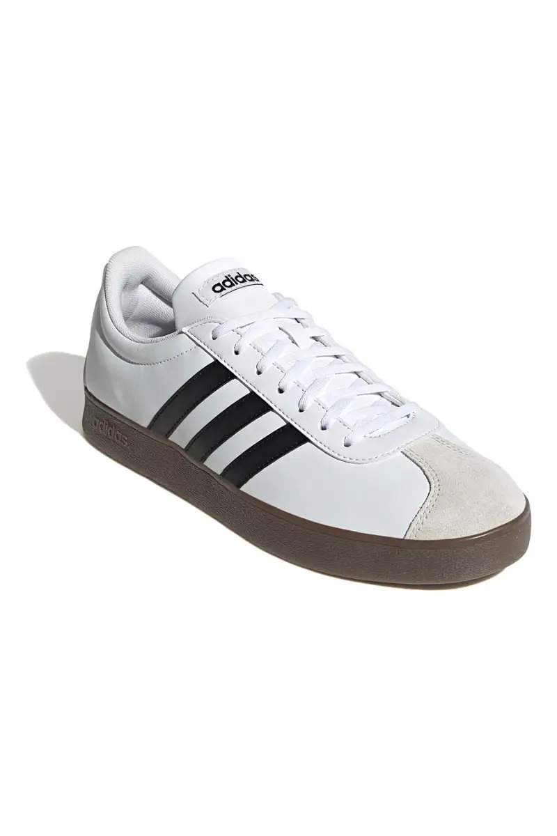Sneakers bianche con punta rinforzata e strisce nere Adidas VL Court Base [BIANCO miniatura 2