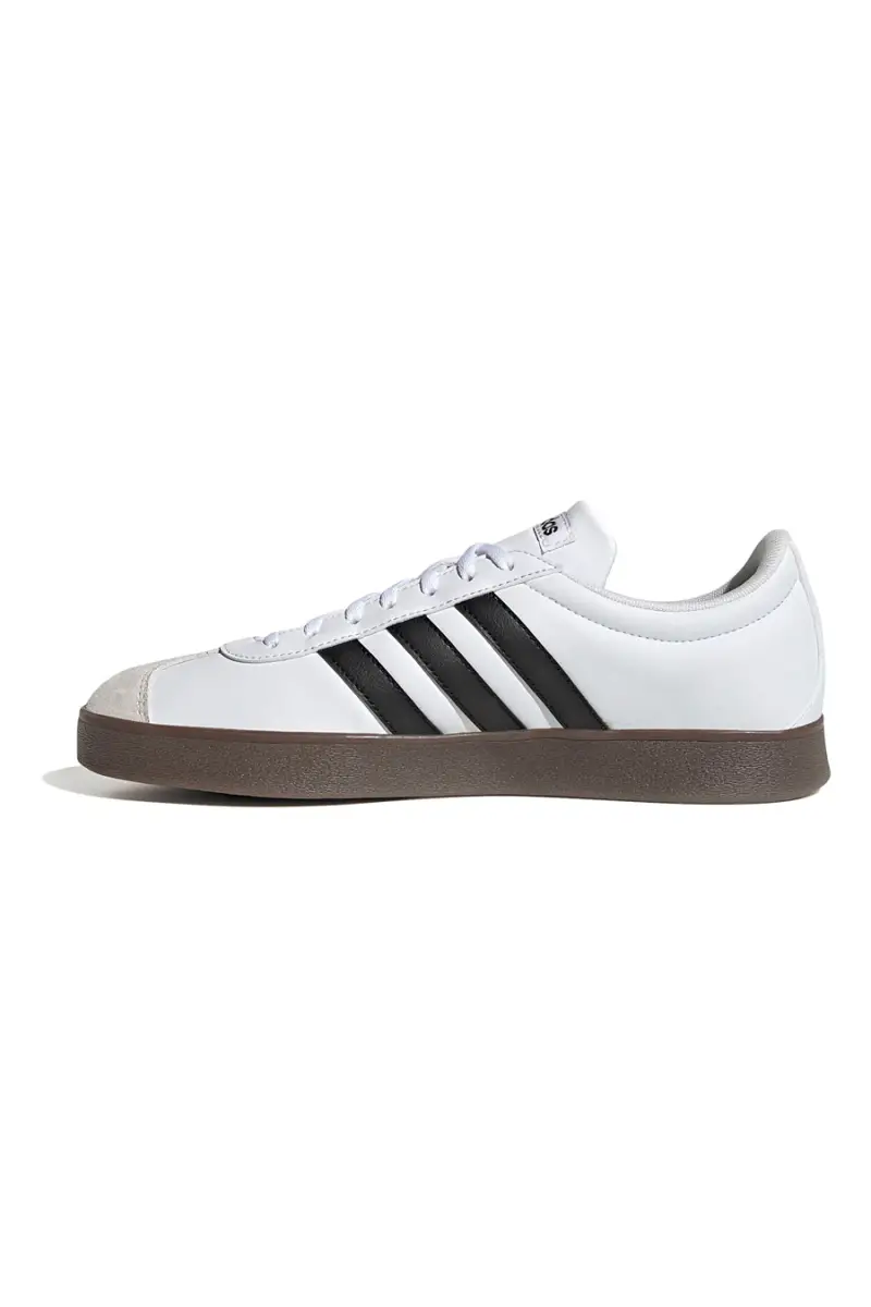 Sneakers bianche con punta rinforzata e strisce nere Adidas VL Court Base [BIANCO miniatura 3