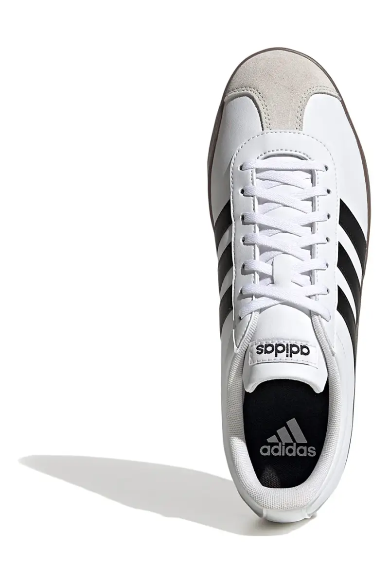 Sneakers bianche con punta rinforzata e strisce nere Adidas VL Court Base [BIANCO miniatura 5