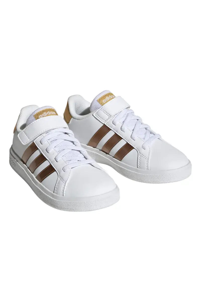 Sneakers Bianche Con Strappo in Velcro Adidas Grand Court 2 El K [BIANCO] miniatura 2