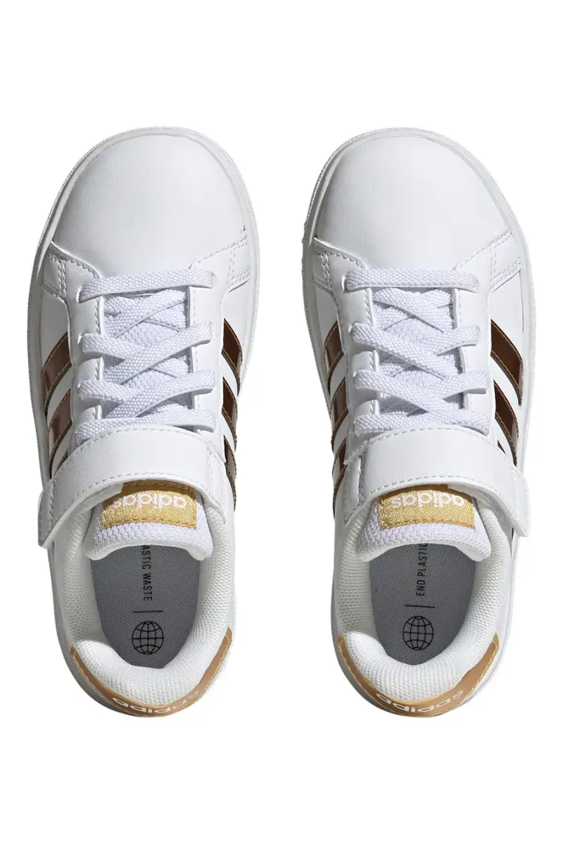 Sneakers Bianche Con Strappo in Velcro Adidas Grand Court 2 El K [BIANCO] miniatura 3