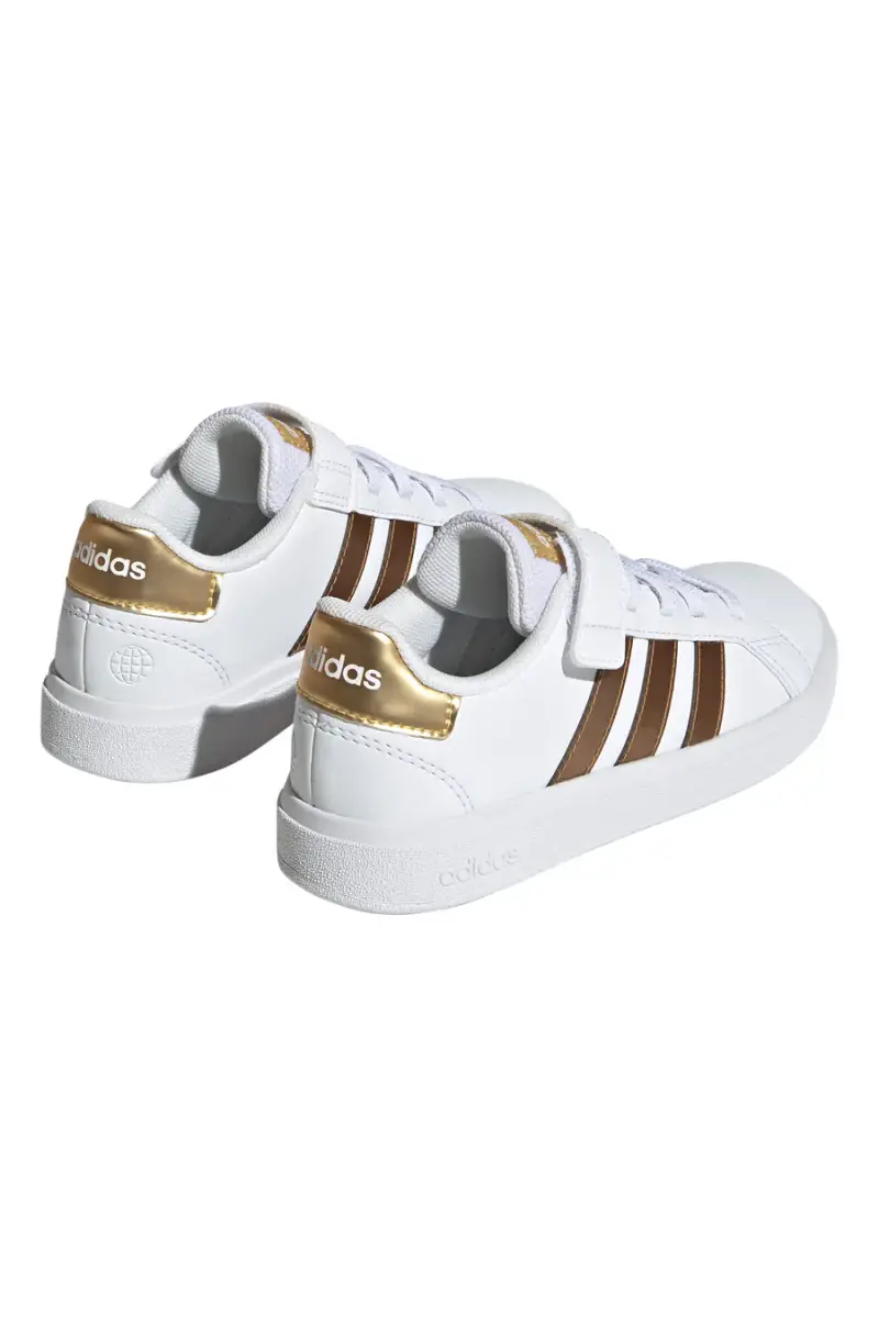 Sneakers Bianche Con Strappo in Velcro Adidas Grand Court 2 El K [BIANCO] miniatura 4