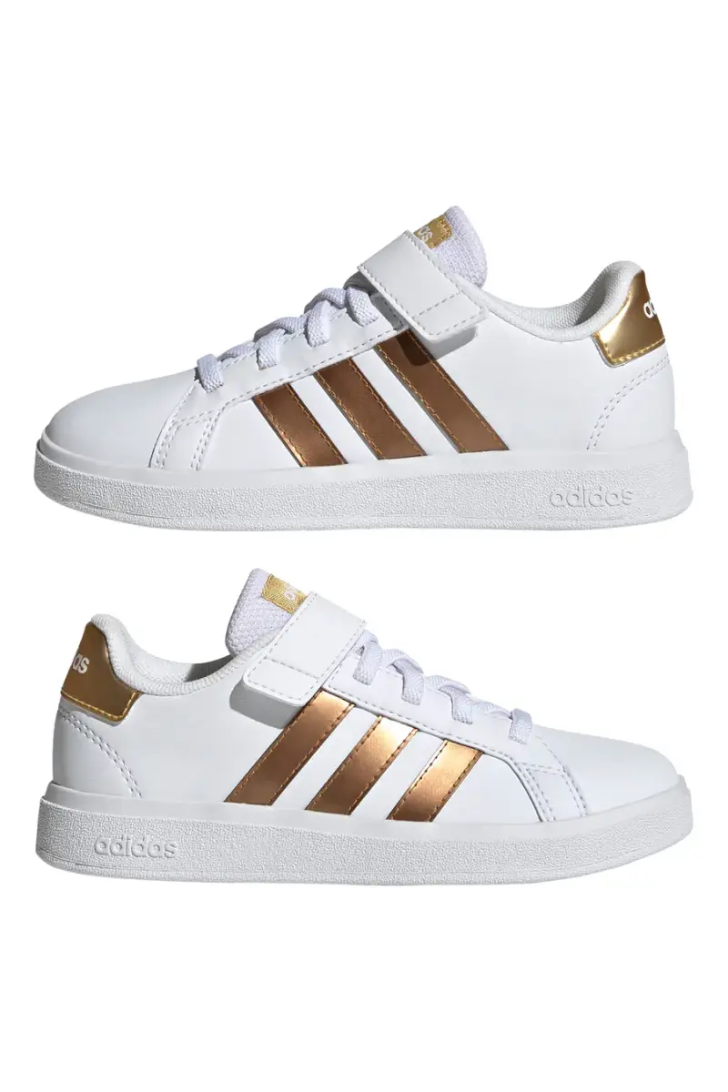 Sneakers Bianche Con Strappo in Velcro Adidas Grand Court 2 El K [BIANCO] miniatura 5