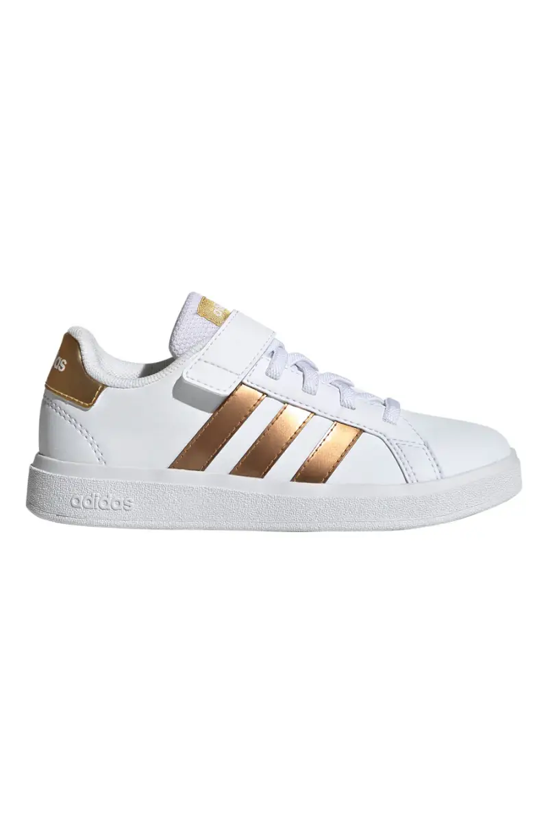 Sneakers Bianche Con Strappo in Velcro Adidas Grand Court 2 El K [BIANCO]