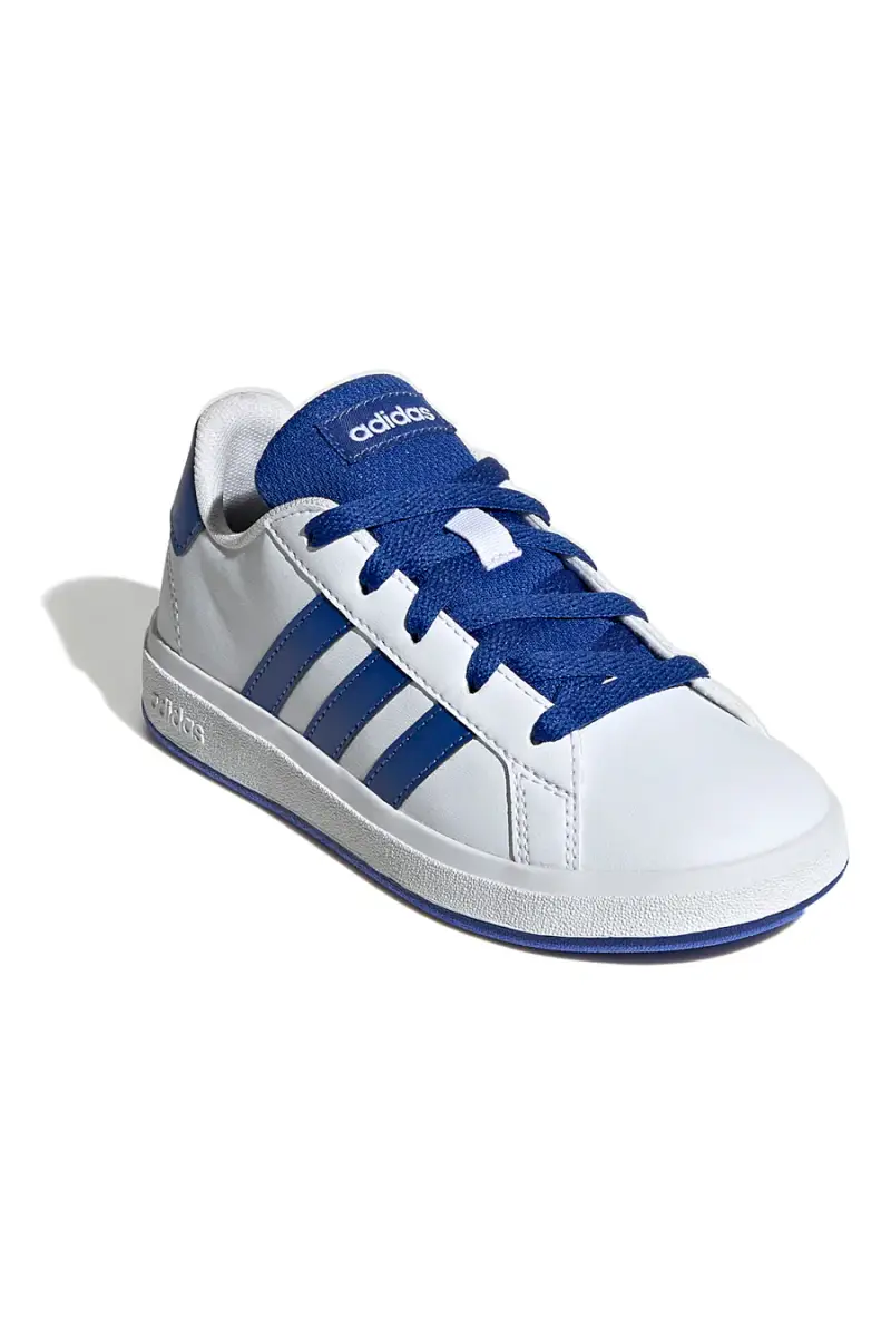 Sneakers bianche con strisce blu in materie sintetiche Adidas Grand Court 2 0 K [BIANCO miniatura 2