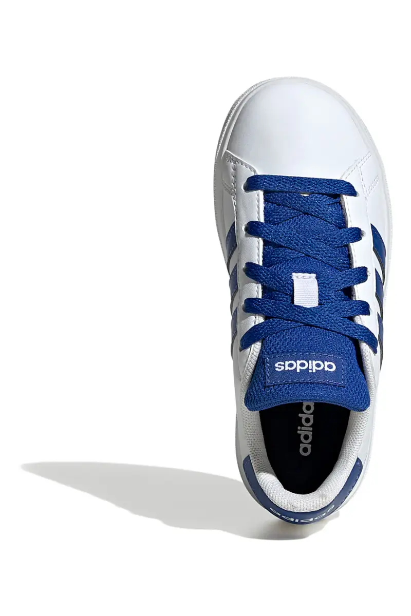 Sneakers bianche con strisce blu in materie sintetiche Adidas Grand Court 2 0 K [BIANCO miniatura 3