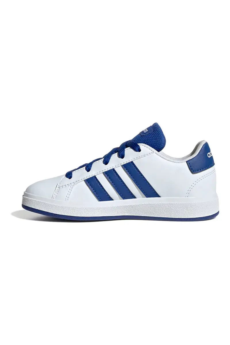 Sneakers bianche con strisce blu in materie sintetiche Adidas Grand Court 2 0 K [BIANCO miniatura 5