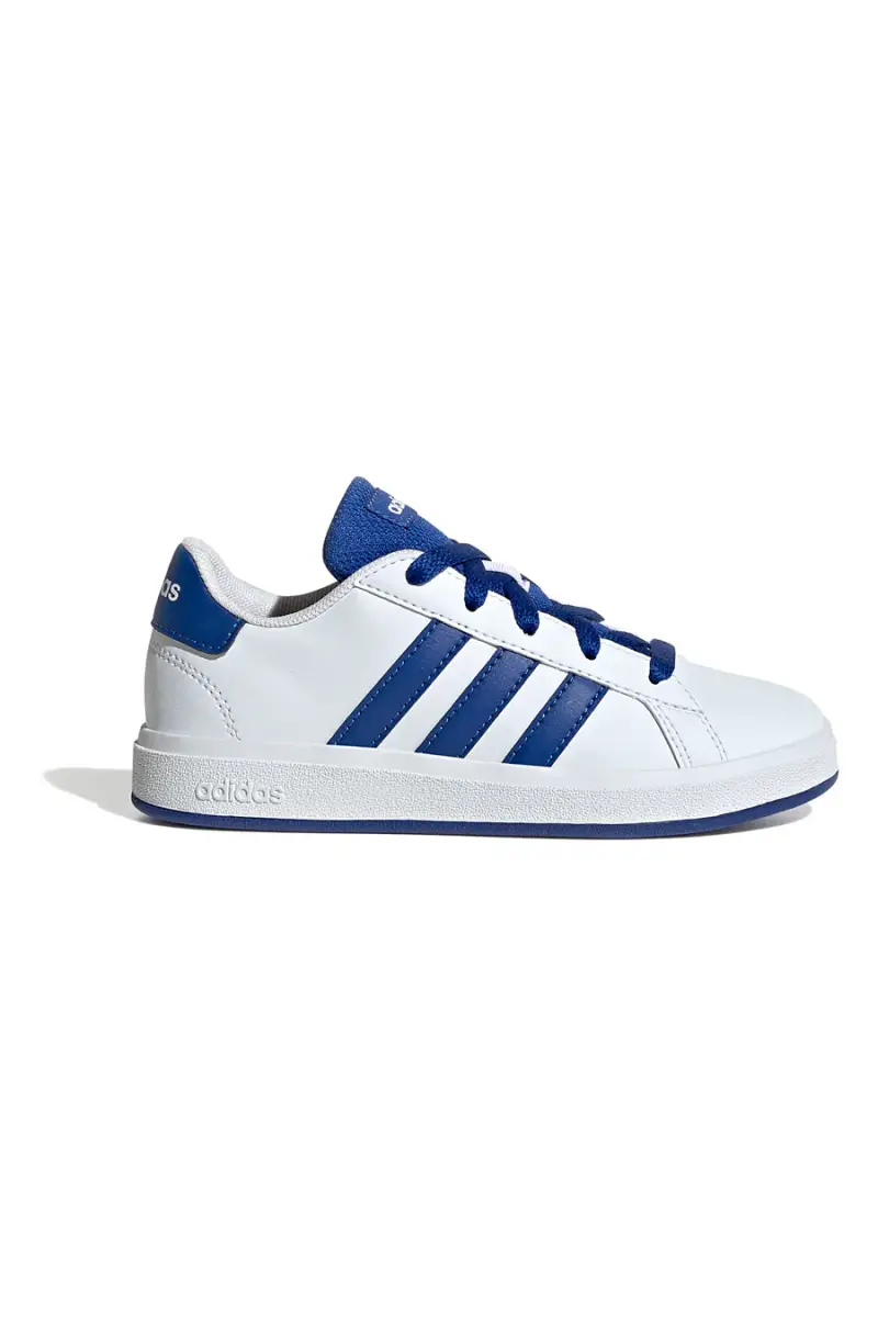 Sneakers bianche con strisce blu in materie sintetiche Adidas Grand Court 2 0 K [BIANCO