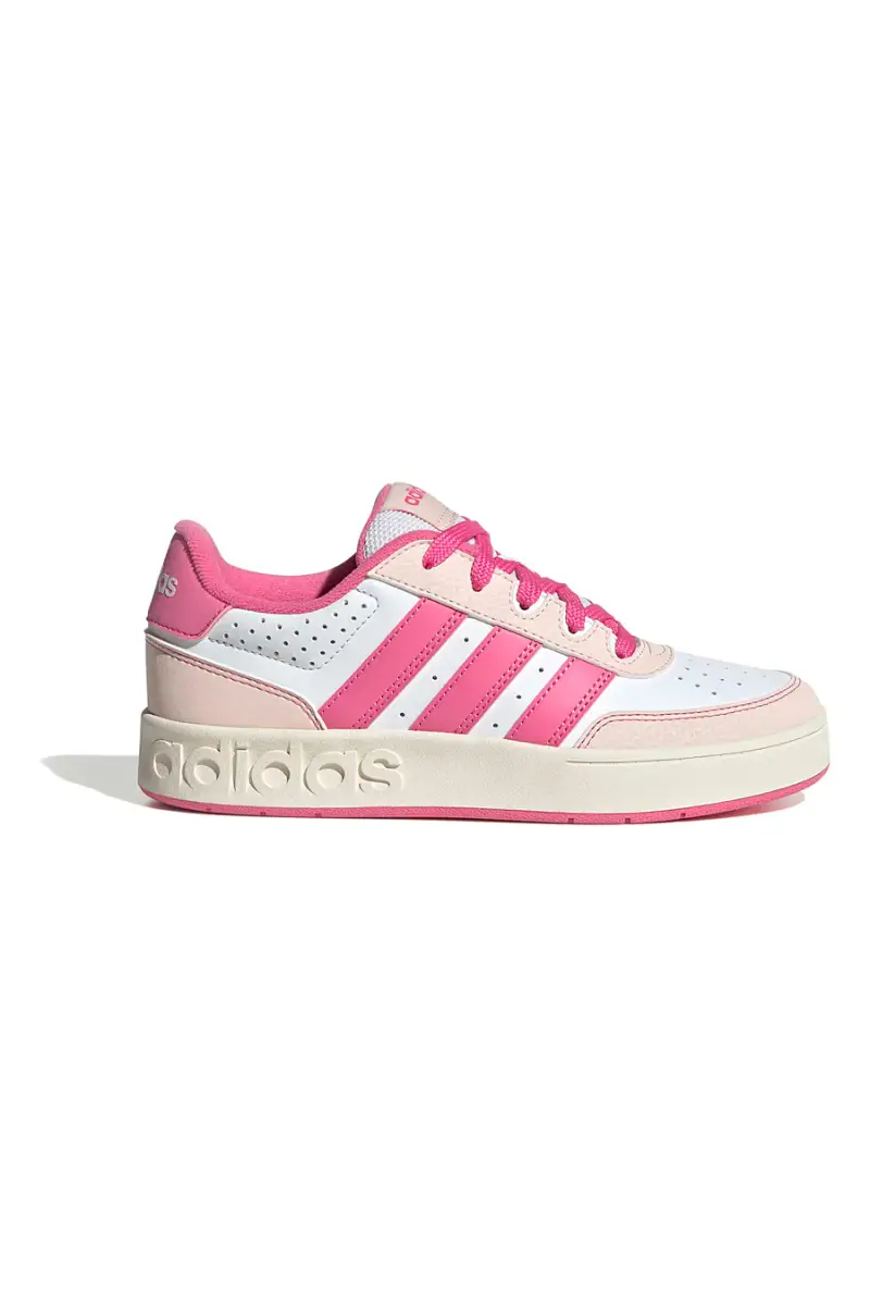Sneakers bianche con strisce fucsia e suola platform Adidas Breakbase J [BIANCO