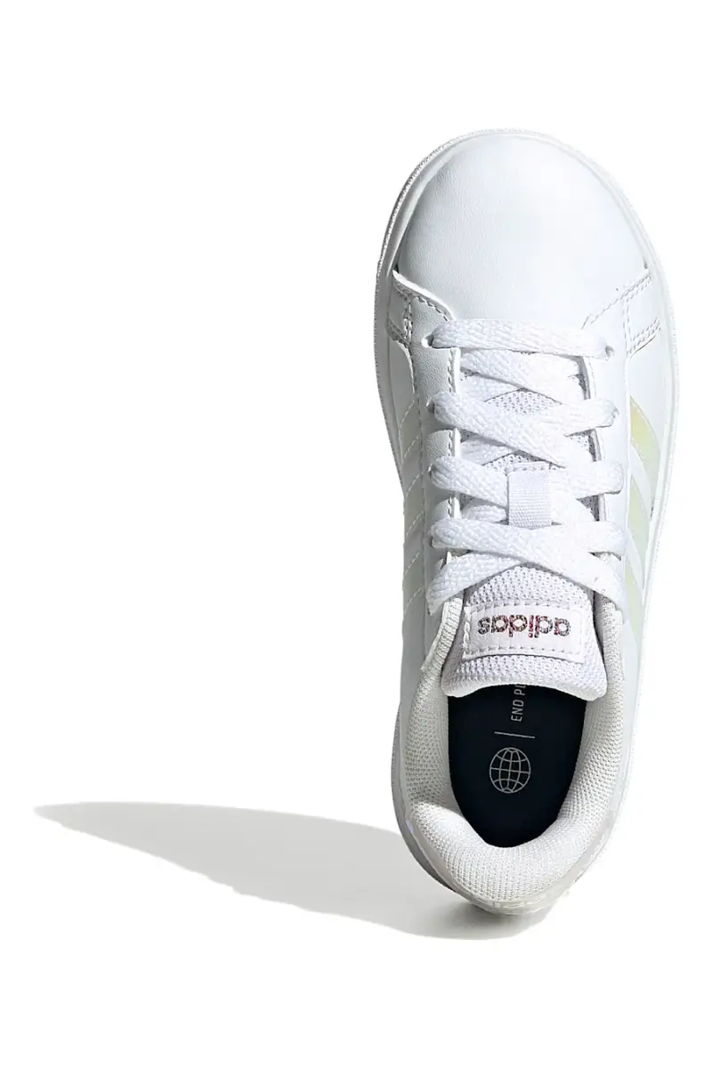 Sneakers bianche con strisce iridescenti Adidas Grand Court 2 K [BIANCO] miniatura 5